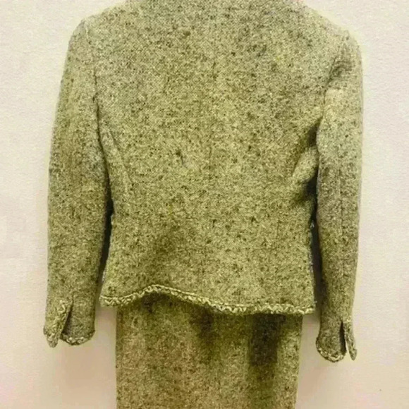 J.crew Olive Brown jacket and dress set wool and silk - Picture 13 of 14